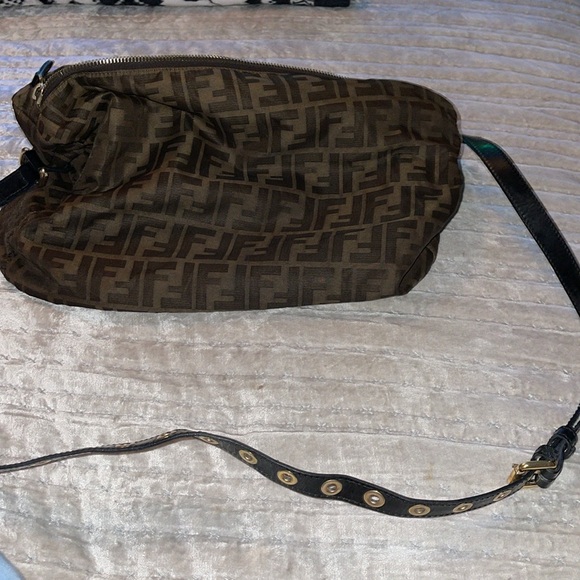 Preloved Fendi crossbody bag great condition FF long brown color nylon - Picture 9 of 9